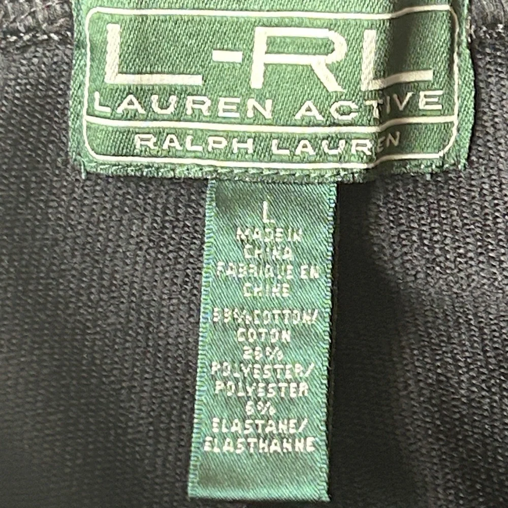 Lauren Ralph Lauren Active Pants L Black Wide Waistband Stretch Lounge Athletic